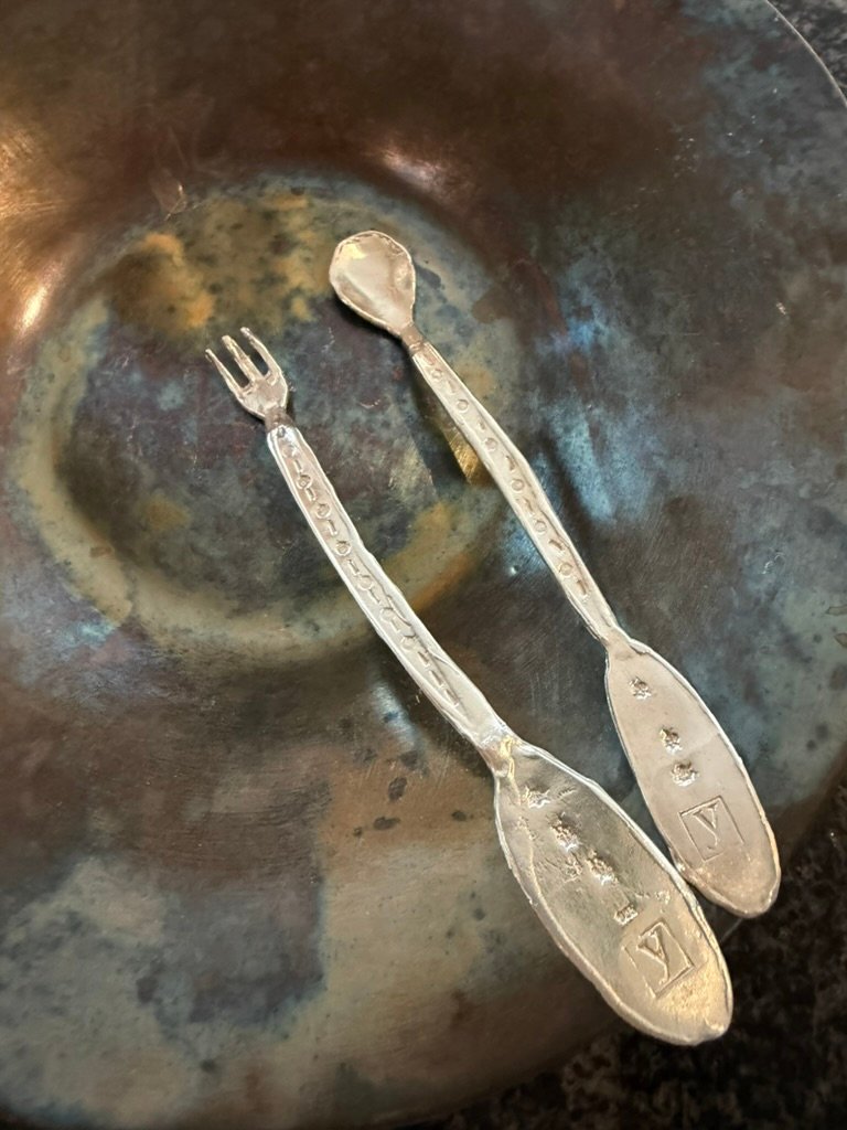 Silver plated desert folk & spoon by Studio Yeo dong Yun